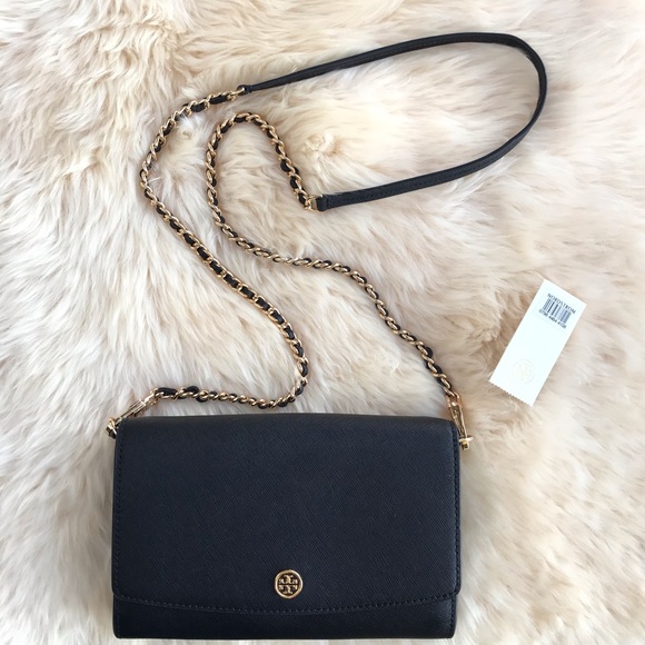 Tory Burch Black ROBINSON CHAIN WALLET - Picture 3 of 9